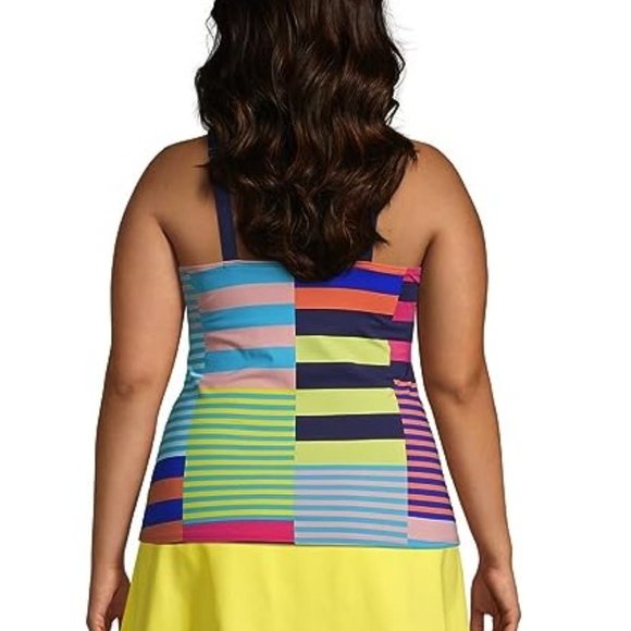 NWT Lands' End Womens Square Neck Underwire Tankini Top Size 18W $80 DD841 - Picture 3 of 4